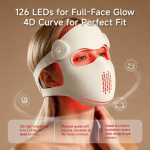 B2B LED Wireless Photon Facial Mask Manufacturer E255-3 | Wholesale OEM ODM Silicone LED Light Therapy Skincare Device Supplier